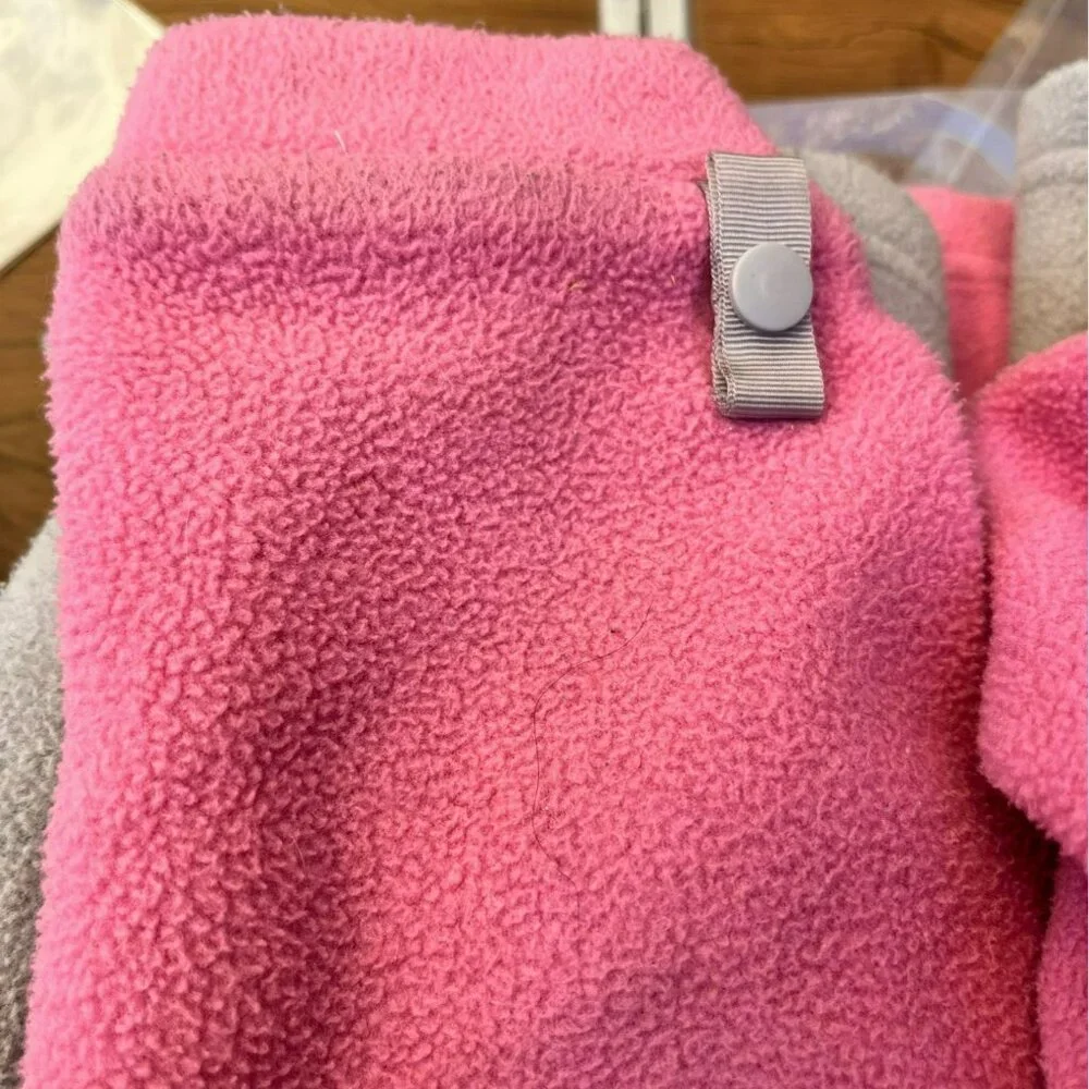 Girls North Face‎ Pink Gray Full Zip Fleece Jacket Size Youth